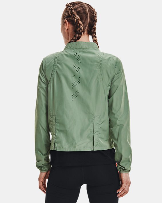 เสื้อแจ็คเก็ต UA Run Anywhere Laser สำหรับผู้หญิง, Green, pdpMainDesktop image number 1